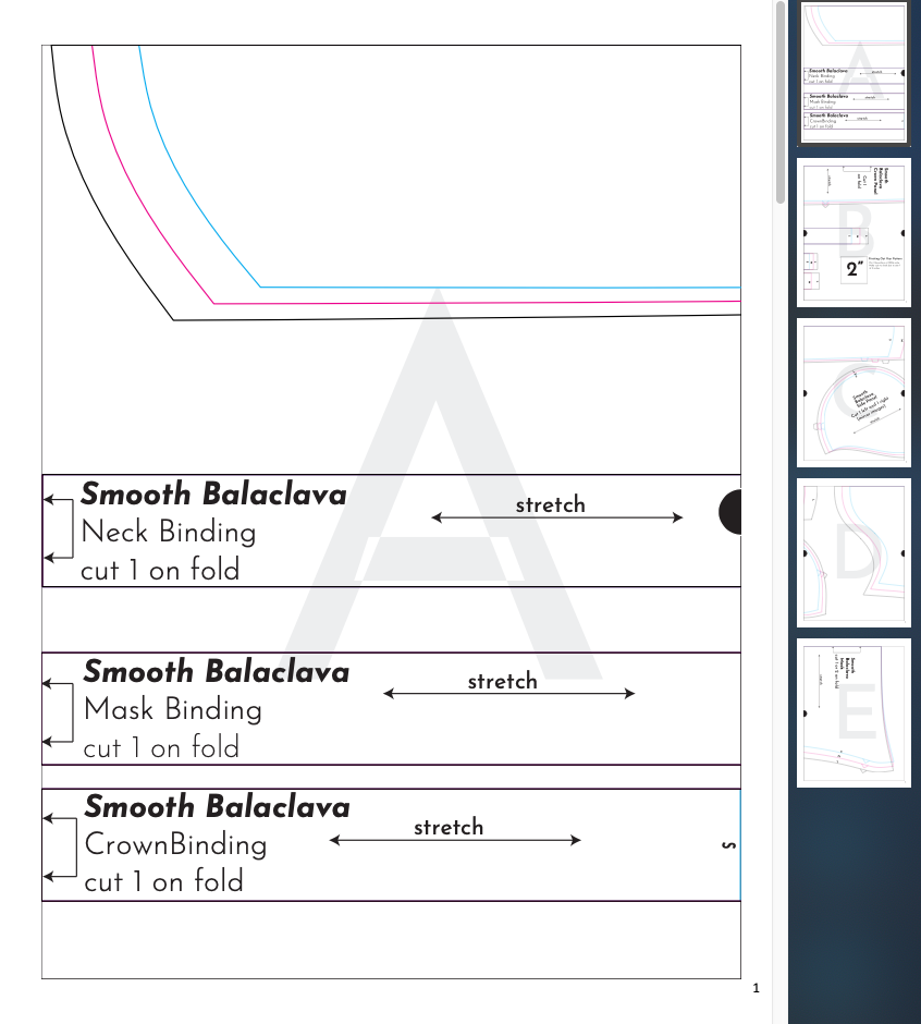 PDF Smooth Balaclava Sewing Pattern