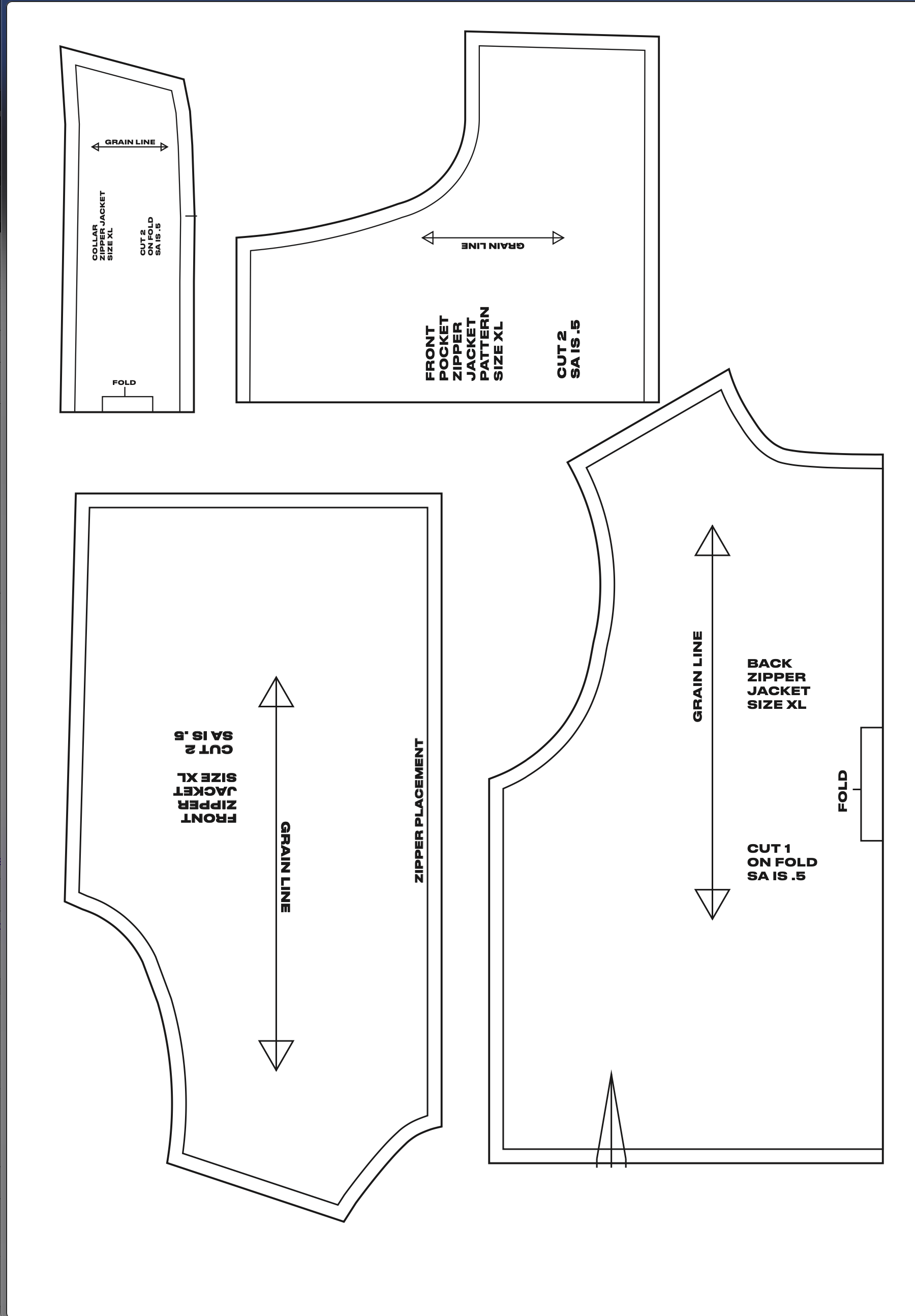 PDF Zipper Jacket Sewing Pattern